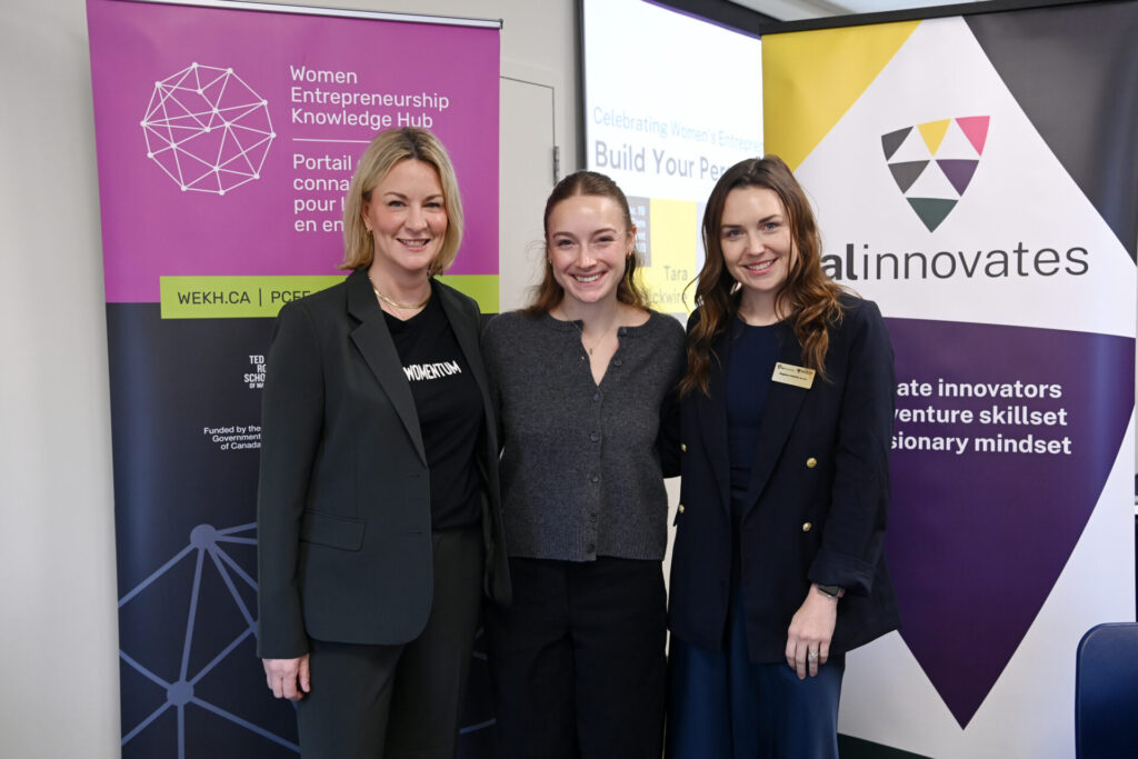 Tara Wickwire, Lauren Mackay and Meghann Coleman present at Women Entrepreneurship Day